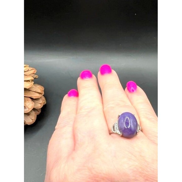 Beautiful Lepidolite Rings set in 925- Adjustable - Picture 5 of 5